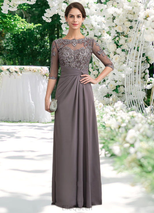 Alissa A-Line Scoop Neck Floor-Length Chiffon Lace Mother of the Bride Dress With Beading Sequins DG126P0014546