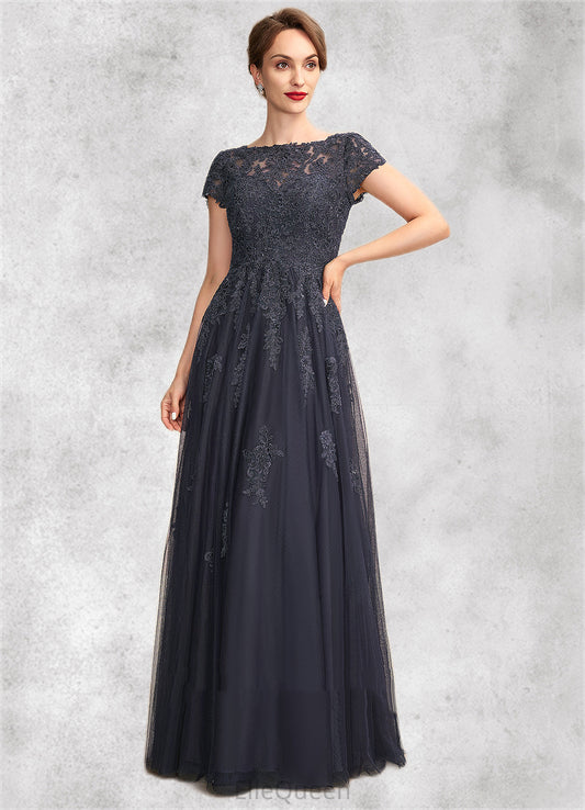 Hannah A-Line Scoop Neck Floor-Length Tulle Lace Mother of the Bride Dress With Beading DG126P0015029