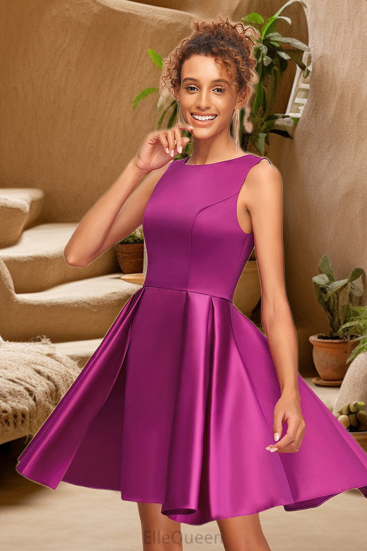 Margaret A-line Scoop Short/Mini Homecoming Dress DGP0020525