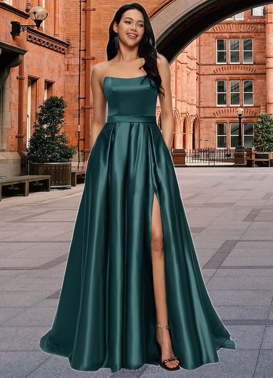 Mylee Ball-Gown/Princess Sweep Train Satin Prom Dresses DGP0022207