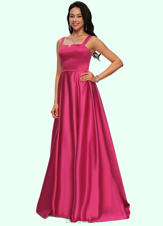 Amelie Ball-Gown/Princess V-Neck Sweep Train Satin Prom Dresses DGP0022215