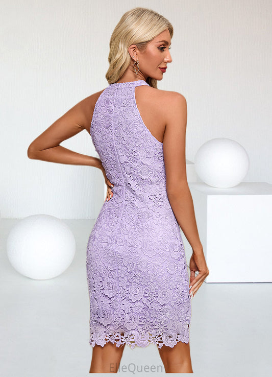 Allyson High Neck Elegant Bodycon Lace Mini Dresses DGP0022344