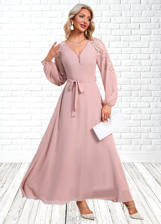 Kenya V-Neck Elegant A-line Chiffon Dresses DGP0022360