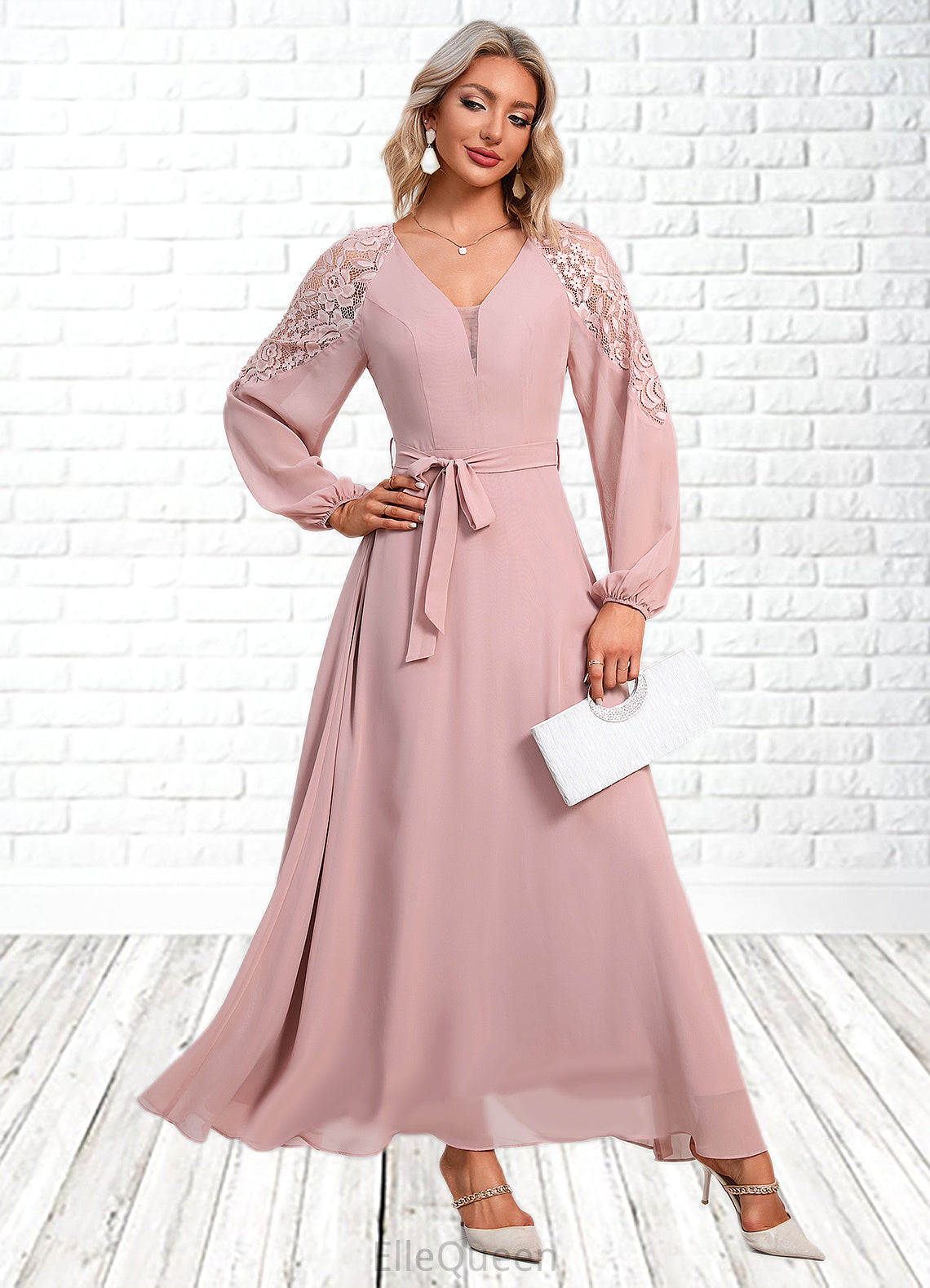 Kenya V-Neck Elegant A-line Chiffon Dresses DGP0022360