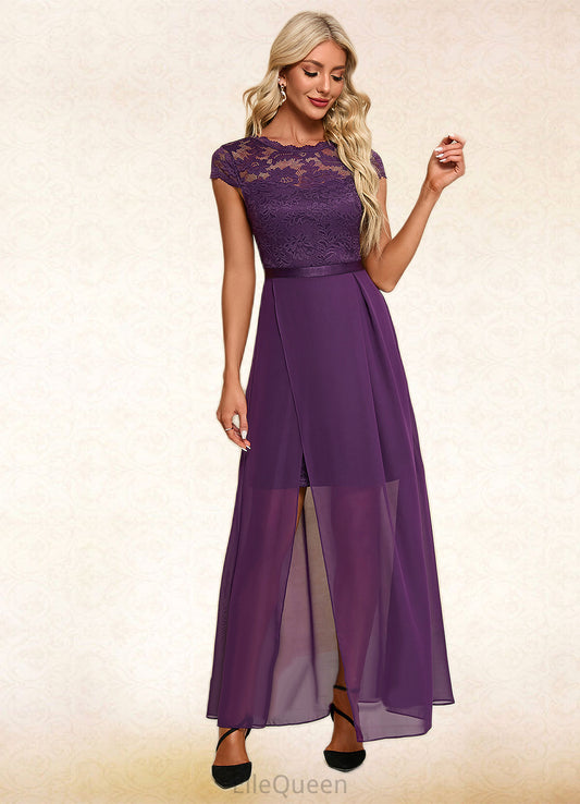 Kenley Illusion Elegant A-line Chiffon Lace Maxi Dresses DGP0022451