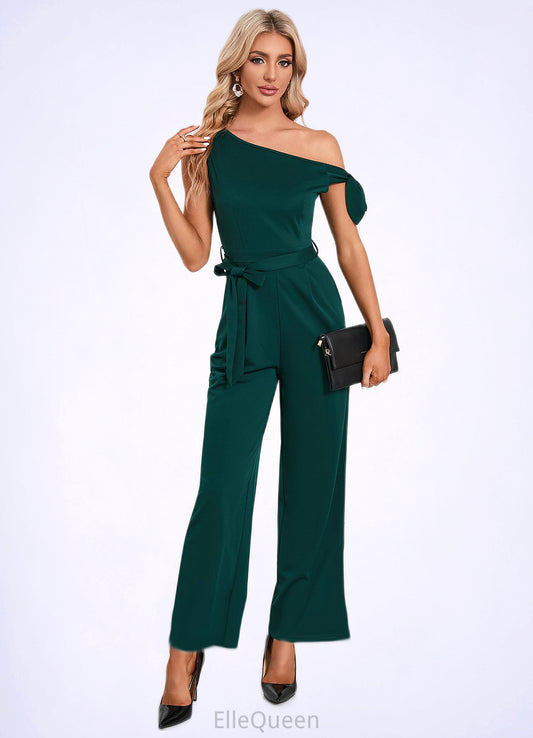 Liz One Shoulder Elegant Jumpsuit/Pantsuit Cotton Blends Maxi Dresses DGP0022491