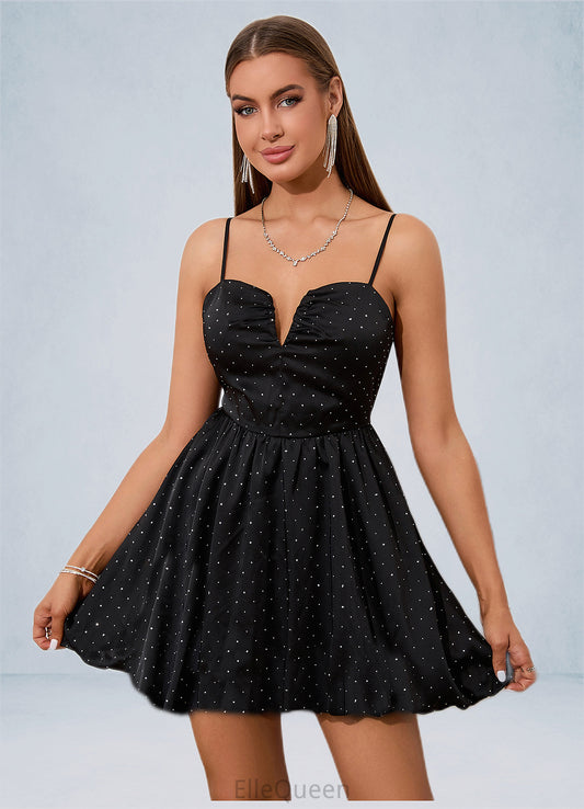 Lilia Sequins Sweetheart Sexy A-line Polyester Mini Dresses DGP0022535