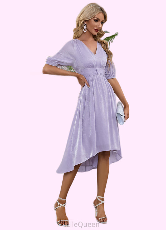 Lyla V-Neck Elegant A-line Polyester Midi Dresses DGP0022550