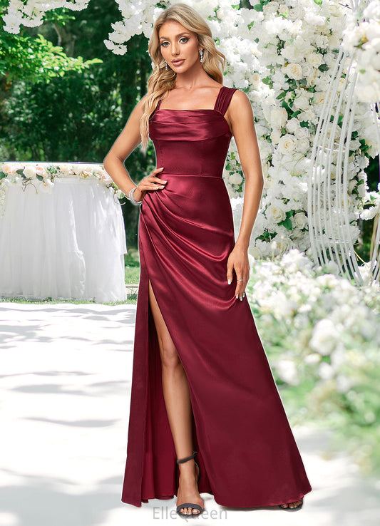 Katelyn A-line Square Floor-Length Stretch Satin Bridesmaid Dress DGP0022607
