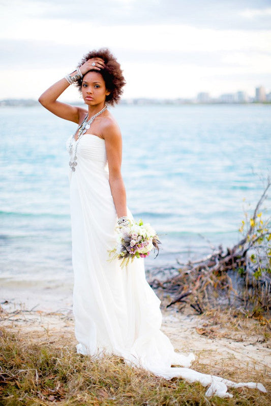 Informal Sweetheart Beach Wedding Dress