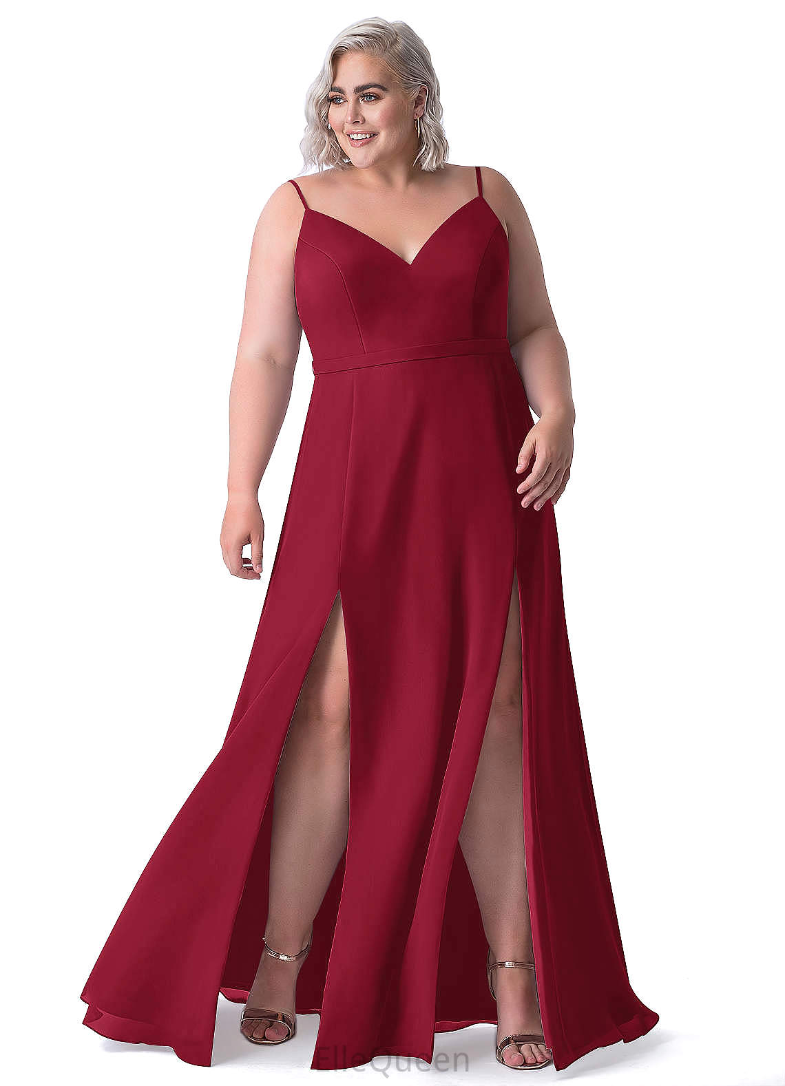 Ryann V-Neck Floor Length Sleeveless A-Line/Princess Natural Waist Bridesmaid Dresses