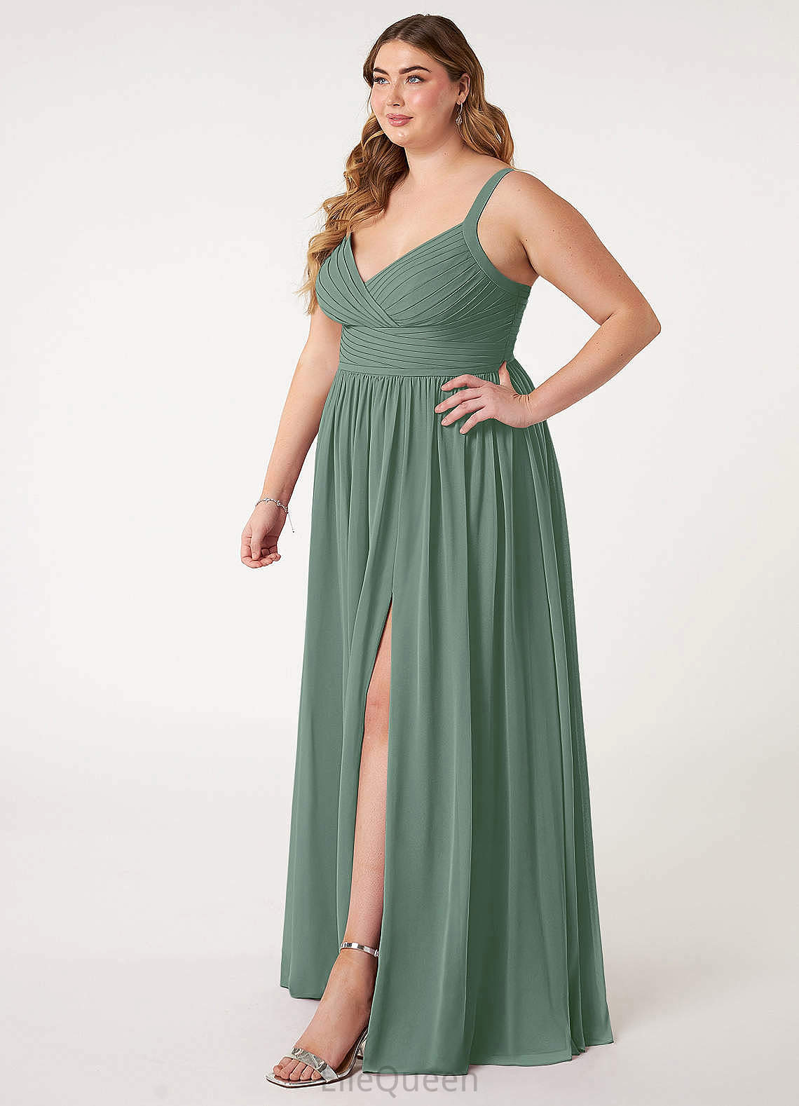 Addison Natural Waist Floor Length Scoop Sleeveless A-Line/Princess Bridesmaid Dresses