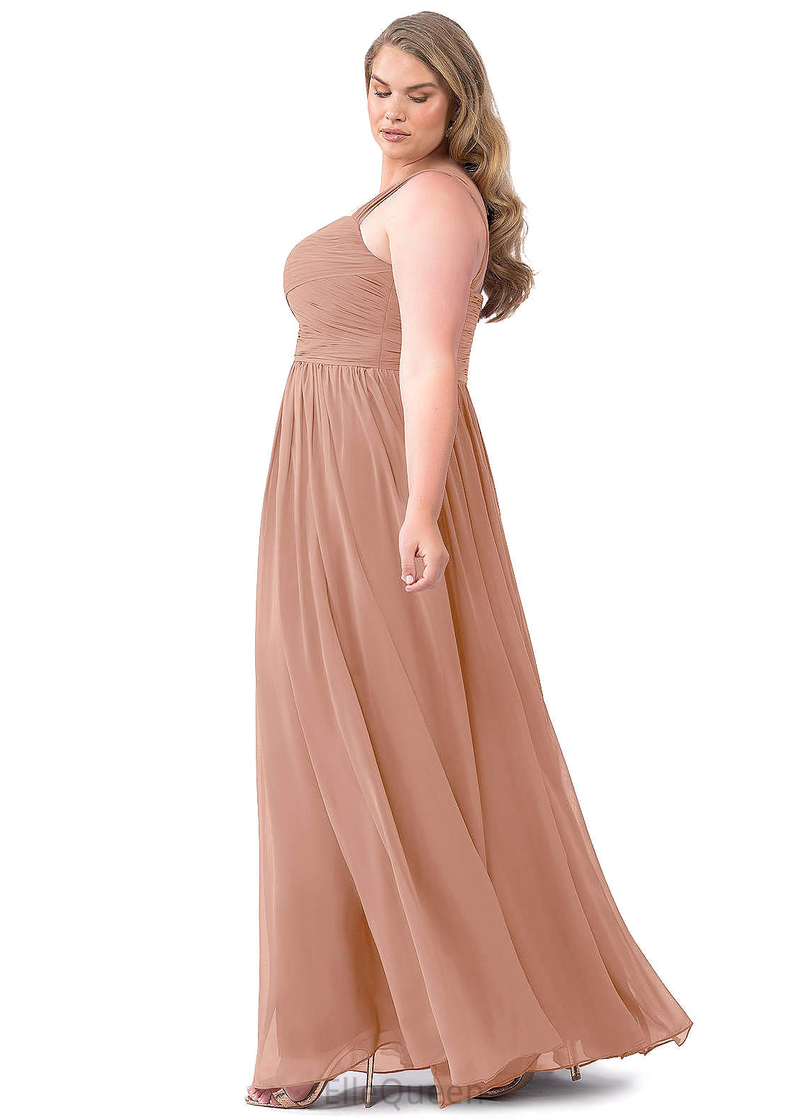 Sue Floor Length Tulle Natural Waist Sleeveless V-Neck A-Line/Princess Bridesmaid Dresses