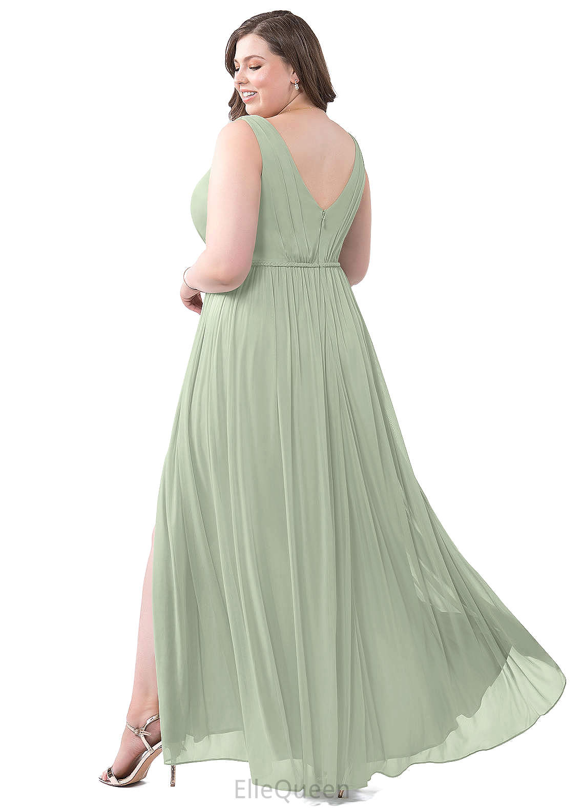 Campbell Sleeveless Natural Waist Floor Length A-Line/Princess V-Neck Bridesmaid Dresses