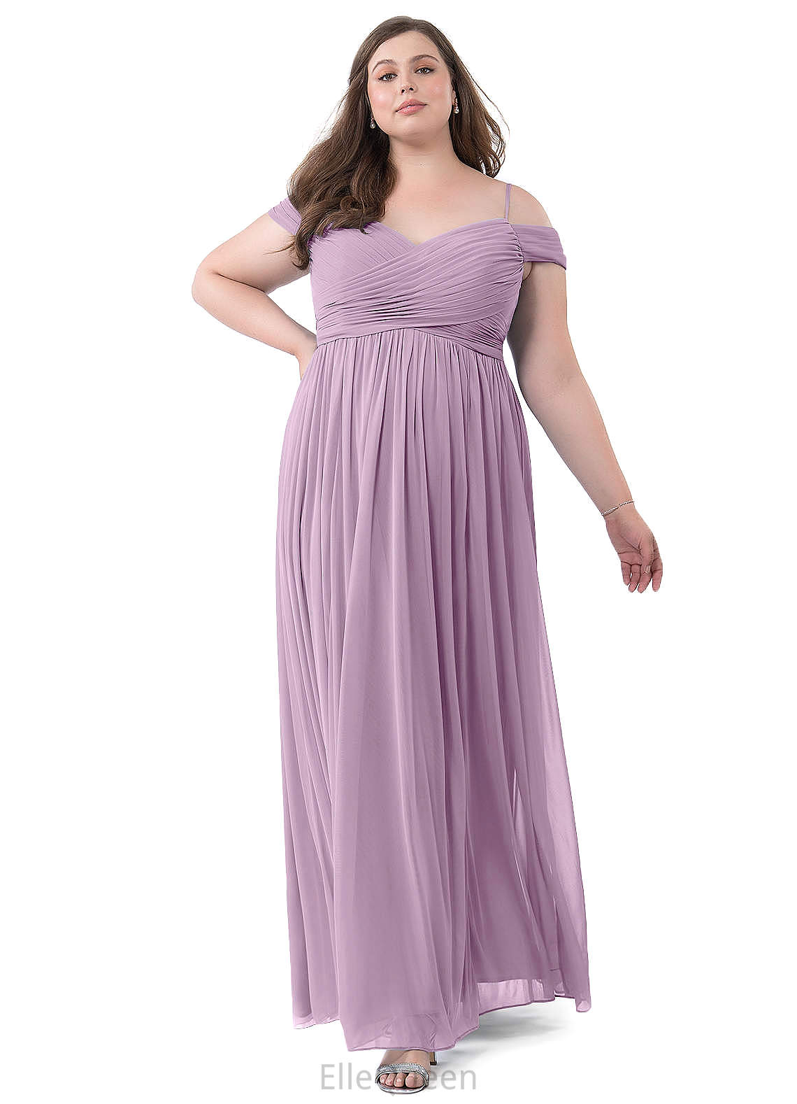 Eliza Spaghetti Staps Sleeveless A-Line/Princess Natural Waist Floor Length Bridesmaid Dresses