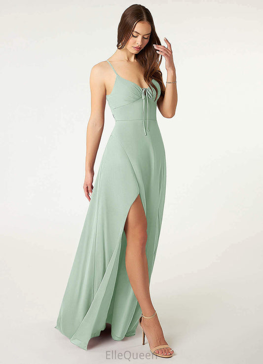 Kassandra Spaghetti Staps Floor Length A-Line/Princess Sleeveless Natural Waist Bridesmaid Dresses