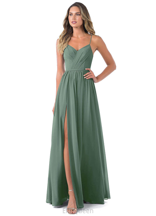 Kylie Sleeveless Natural Waist A-Line/Princess Floor Length Scoop Bridesmaid Dresses