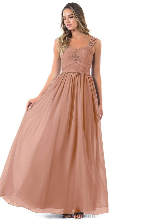 Sue Floor Length Tulle Natural Waist Sleeveless V-Neck A-Line/Princess Bridesmaid Dresses