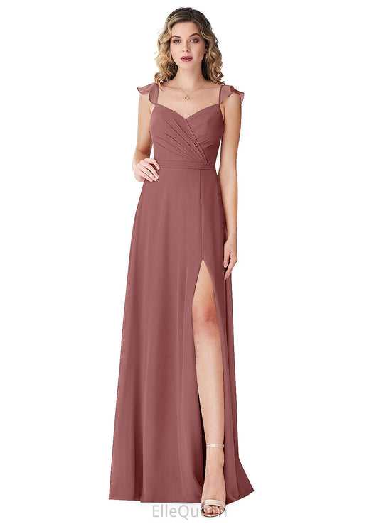Madalynn Natural Waist V-Neck Sleeveless A-Line/Princess Floor Length Bridesmaid Dresses