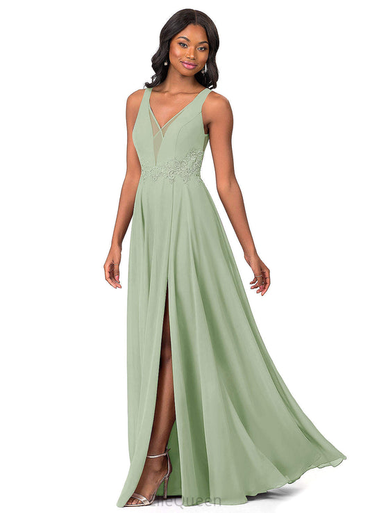 Alayna A-Line/Princess Scoop Natural Waist Floor Length Sleeveless Bridesmaid Dresses
