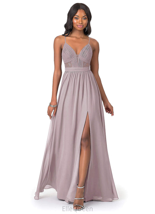 Harper V-Neck Natural Waist Sleeveless A-Line/Princess Floor Length Bridesmaid Dresses