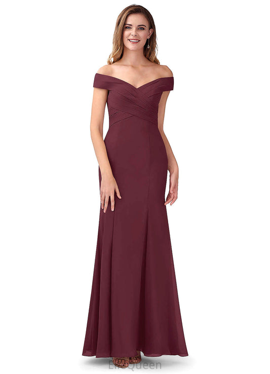 Thelma Sleeveless V-Neck Natural Waist A-Line/Princess Floor Length Bridesmaid Dresses