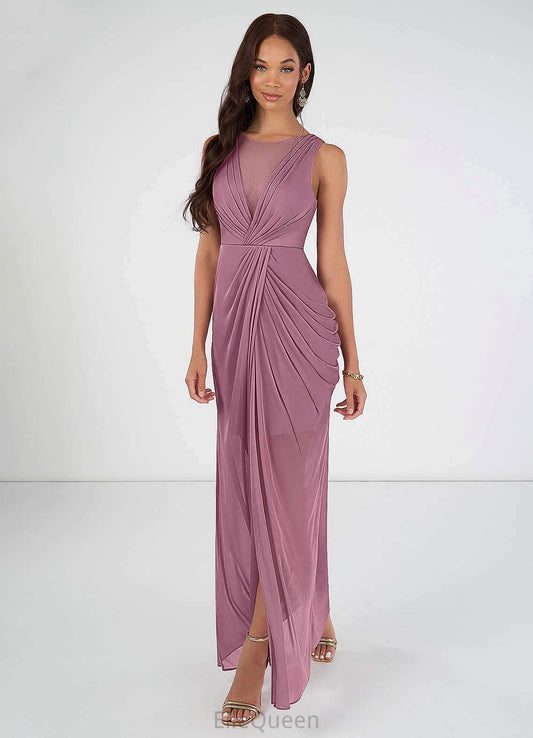 Fiona Floor Length Short Sleeves V-Neck A-Line/Princess Natural Waist Bridesmaid Dresses