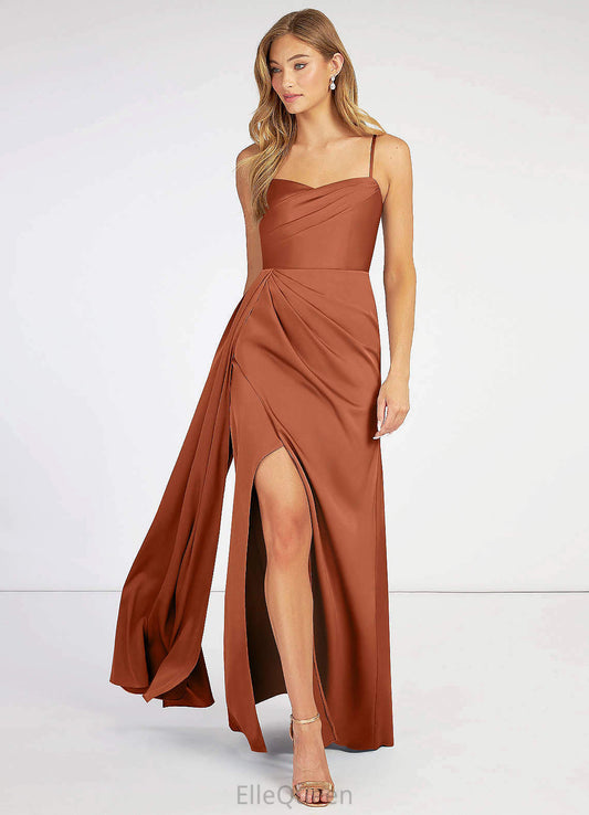 Leah A-Line/Princess Natural Waist Scoop Sleeveless Floor Length Bridesmaid Dresses