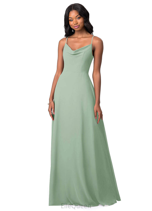 Gabriella Sleeveless Floor Length Natural Waist V-Neck A-Line/Princess Bridesmaid Dresses