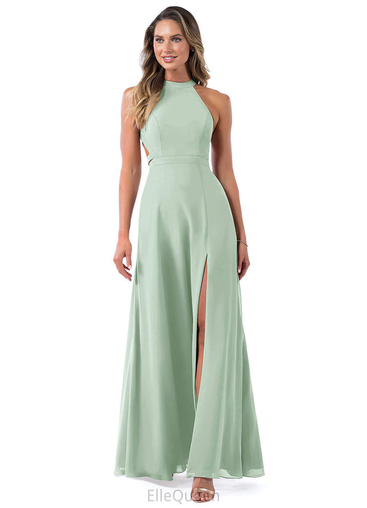 Sandra Natural Waist A-Line/Princess Floor Length Sleeveless Spaghetti Staps Bridesmaid Dresses