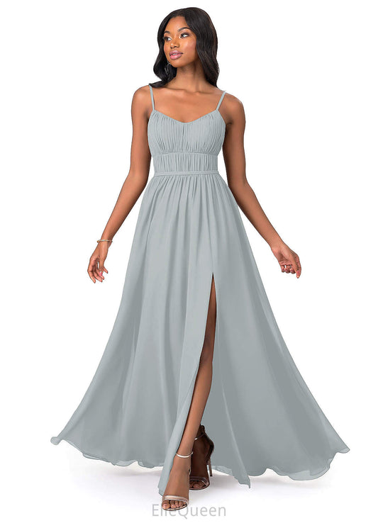 Alejandra Natural Waist A-Line/Princess Sleeveless Floor Length Spaghetti Staps Bridesmaid Dresses