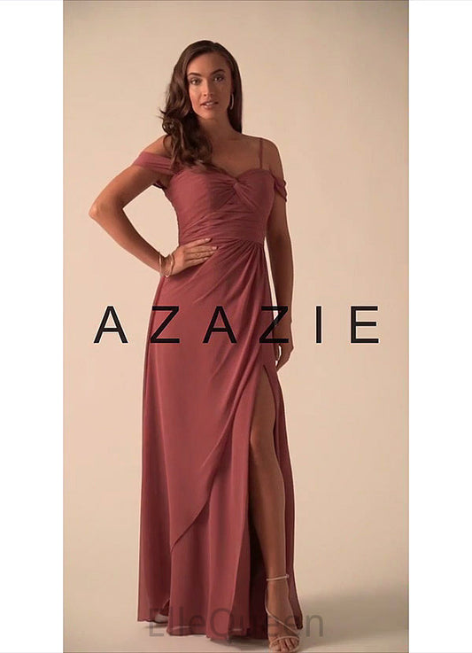 Ali Floor Length Sheath/Column Sleeveless Natural Waist Spandex V-Neck Bridesmaid Dresses