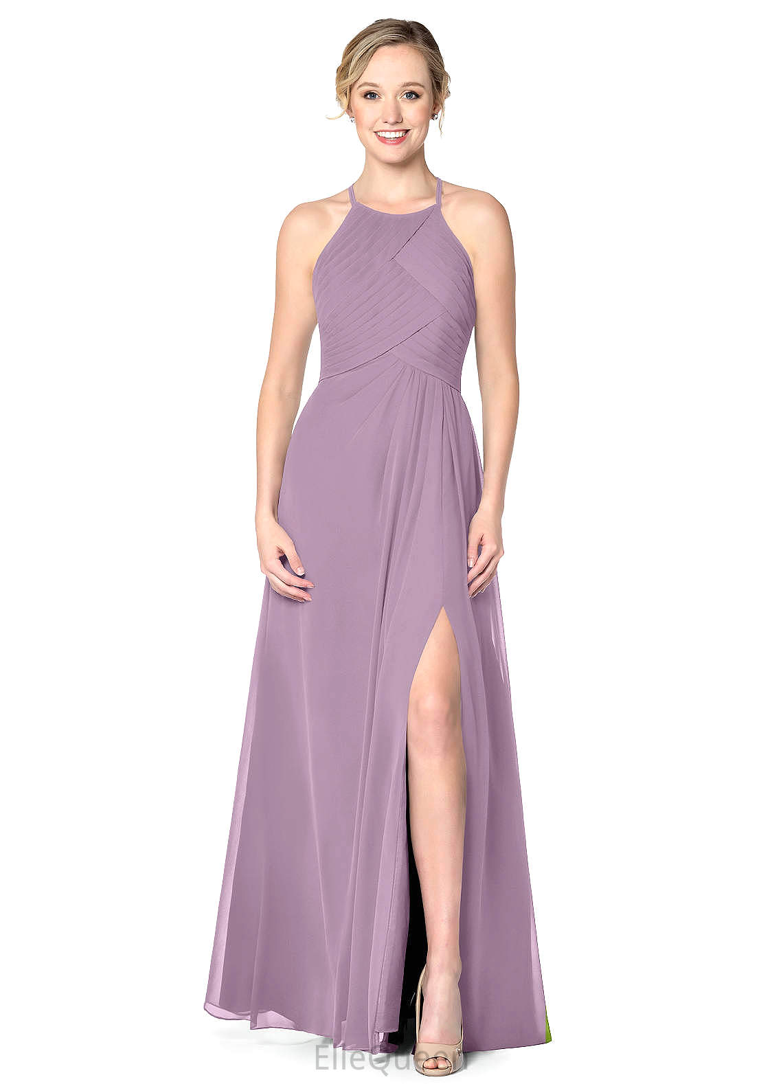 Alina Spaghetti Staps Natural Waist A-Line/Princess Sleeveless Floor Length Bridesmaid Dresses