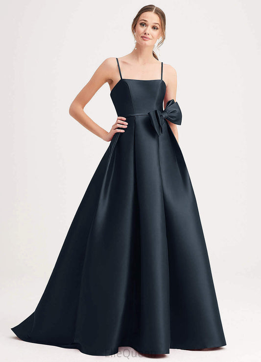 Amber Natural Waist A-Line/Princess One Shoulder Floor Length Sleeveless Bridesmaid Dresses