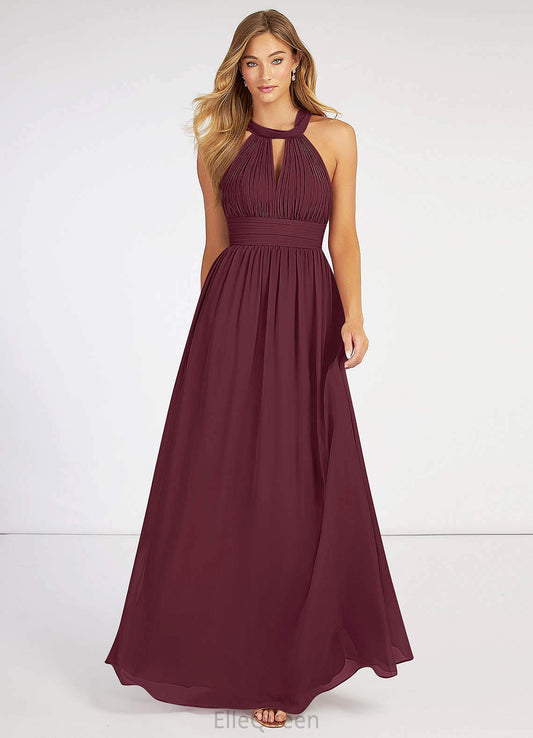 Jan Tea Length Sleeveless A-Line/Princess Natural Waist V-Neck Bridesmaid Dresses