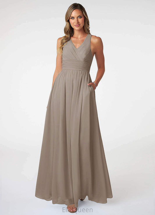 Keyla A-Line/Princess Floor Length Sleeveless Natural Waist Bridesmaid Dresses