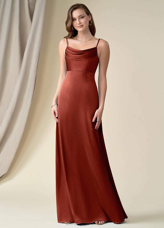 Ciara A-Line/Princess Floor Length Natural Waist Off The Shoulder Sleeveless Bridesmaid Dresses