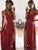 A Line Halter Lace Appliques V Neck Prom Dresses with Slit, Evening SRS20454