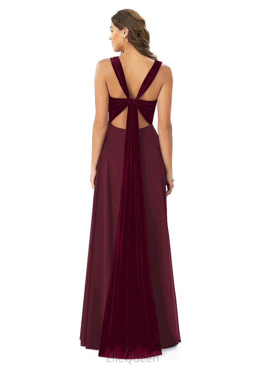 Shayna A-Line/Princess Sleeveless Floor Length Scoop Natural Waist Bridesmaid Dresses