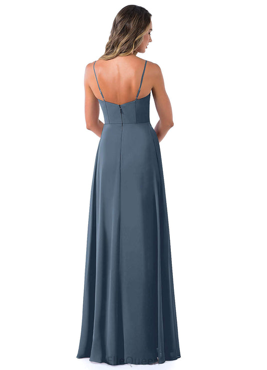 Karlee Natural Waist Sleeveless A-Line/Princess Spaghetti Staps Floor Length Bridesmaid Dresses