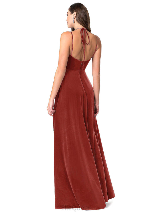 Jane Sleeveless One Shoulder Floor Length Sheath/Column Natural Waist Bridesmaid Dresses