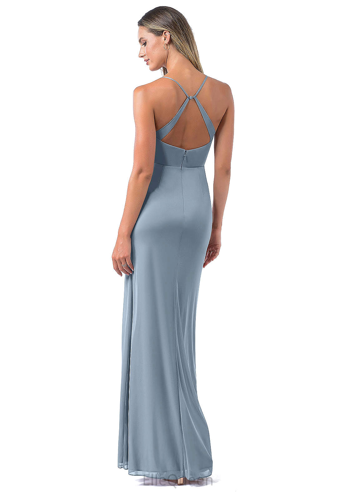 Crystal Floor Length Sleeveless A-Line/Princess V-Neck Natural Waist Bridesmaid Dresses