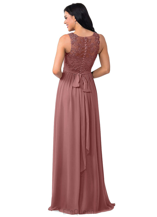 Alanna Natural Waist Sleeveless Floor Length A-Line/Princess Straps Bridesmaid Dresses