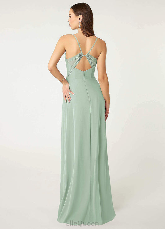 Kassandra Spaghetti Staps Floor Length A-Line/Princess Sleeveless Natural Waist Bridesmaid Dresses