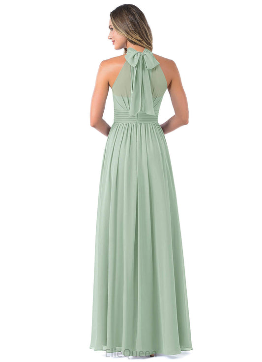 Brenna A-Line/Princess Sleeveless Natural Waist Spaghetti Staps Floor Length Bridesmaid Dresses