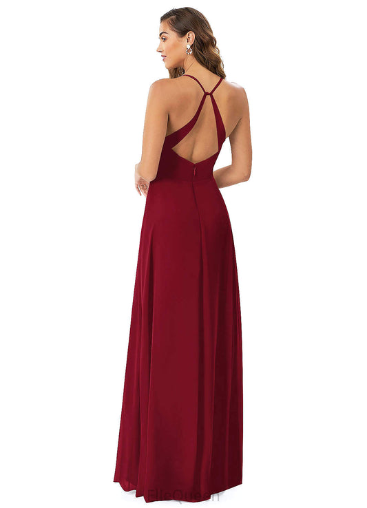 Dalia Spaghetti Staps Floor Length Natural Waist Sleeveless A-Line/Princess Bridesmaid Dresses