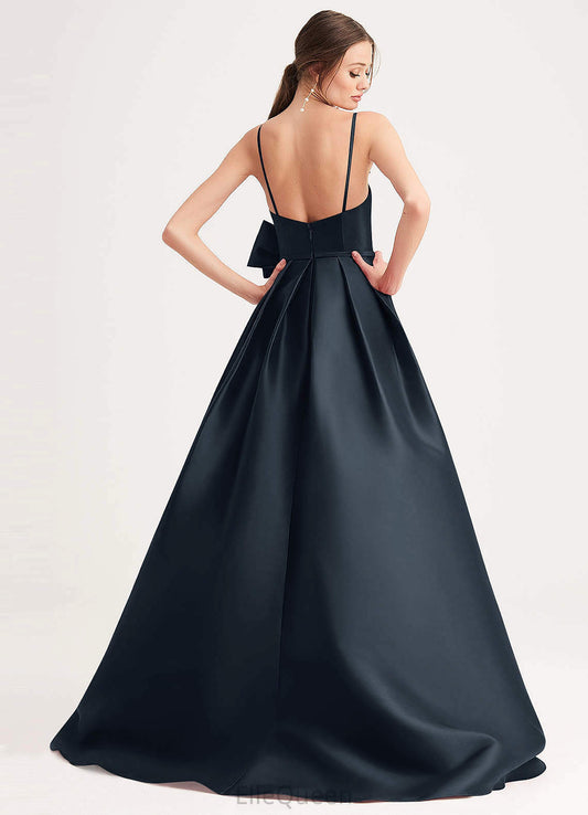 Amber Natural Waist A-Line/Princess One Shoulder Floor Length Sleeveless Bridesmaid Dresses