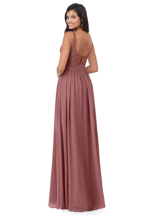 Amy Sleeveless Floor Length Natural Waist A-Line/Princess Spaghetti Staps Bridesmaid Dresses