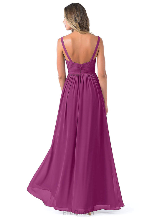 Karina Floor Length Natural Waist Sleeveless V-Neck A-Line/Princess Bridesmaid Dresses
