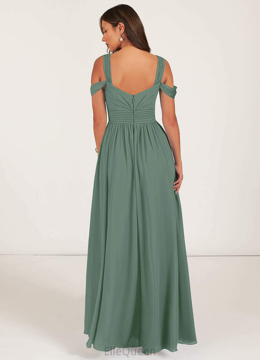Isabela A-Line/Princess Sleeveless Natural Waist V-Neck Floor Length Bridesmaid Dresses